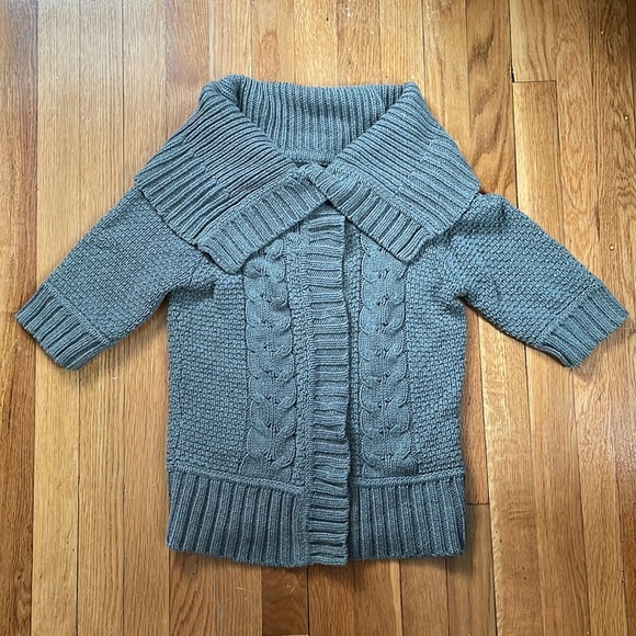 Express Sweaters - Express Cable Knit Sweater with 3/4 sleeves and snap front